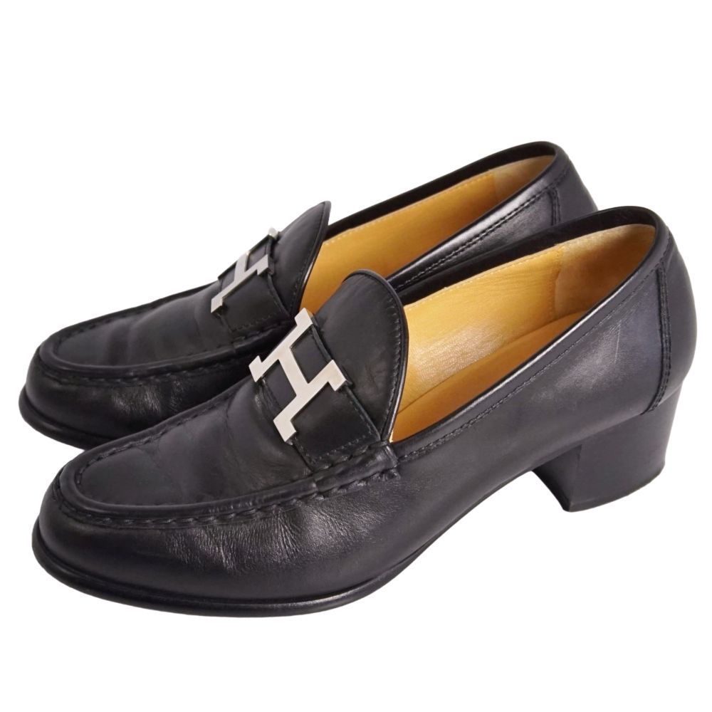 Hermes Loafers Moccasins Logo Constance Leather — view 2
