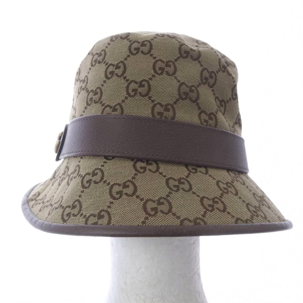 Gucci GG Canvas Fedora Hat S Beige Brown — view 2