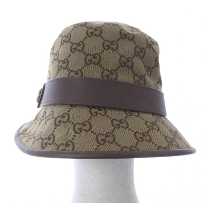 Gucci GG Canvas Fedora Hat S Beige Brown — view 2