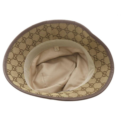 Gucci GG Canvas Fedora Hat S Beige Brown — view 4