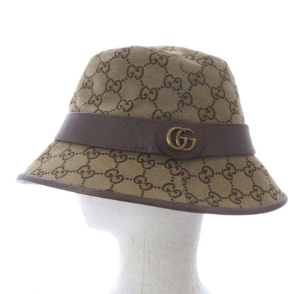 Gucci GG Canvas Fedora Hat S Beige Brown