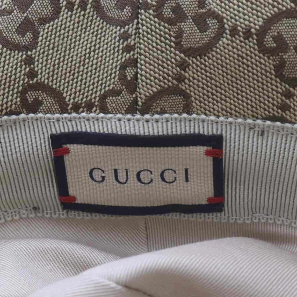 Gucci GG Canvas Fedora Hat S Beige Brown — view 3
