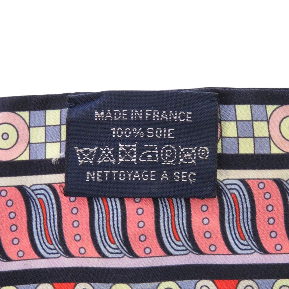 Hermes Twill Harnais en Rosace Harness Rose Window Silk Navy Scarf — view 3