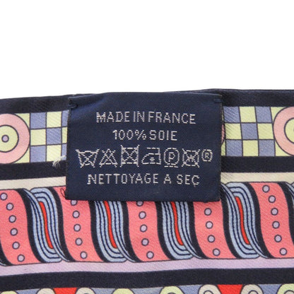 Hermes Twill Harnais en Rosace Harness Rose Window Silk Navy Scarf — view 3