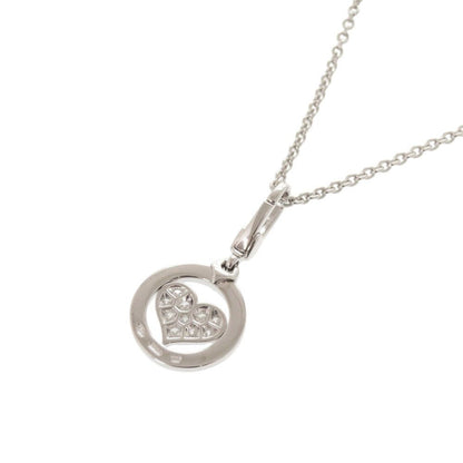 Bvlgari Tondo Heart 18k White Gold Diamond Necklace Pendant — view 2
