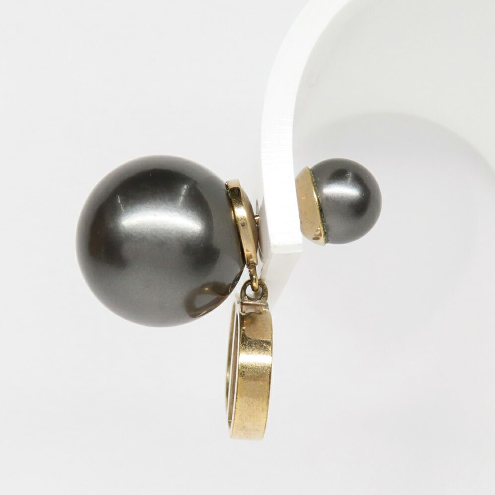 Dior Tribal Earrings Metal Resin Pearl Black — view 5