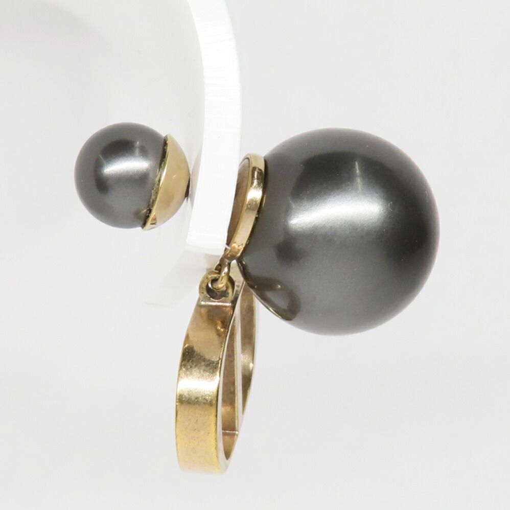 Dior Tribal Earrings Metal Resin Pearl Black — view 6