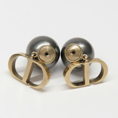 Dior Tribal Earrings Metal Resin Pearl Black — view 4