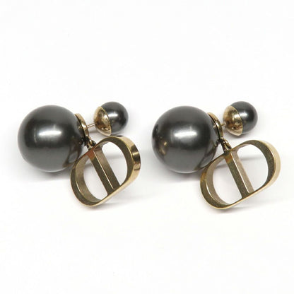 Dior Tribal Earrings Metal Resin Pearl Black — view 2