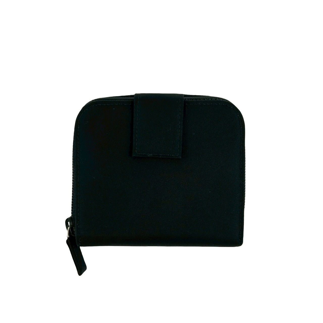 Prada Triangle Logo Tessuto Nylon Saffiano Leather Bifold Wallet Black — view 2