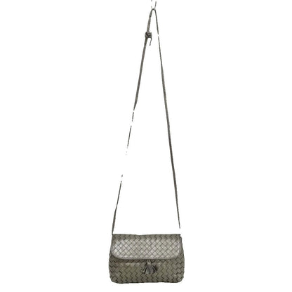 Bottega Veneta Intrecciato Tassel Mini Shoulder Bag Vintage Metallic Gray — view 2