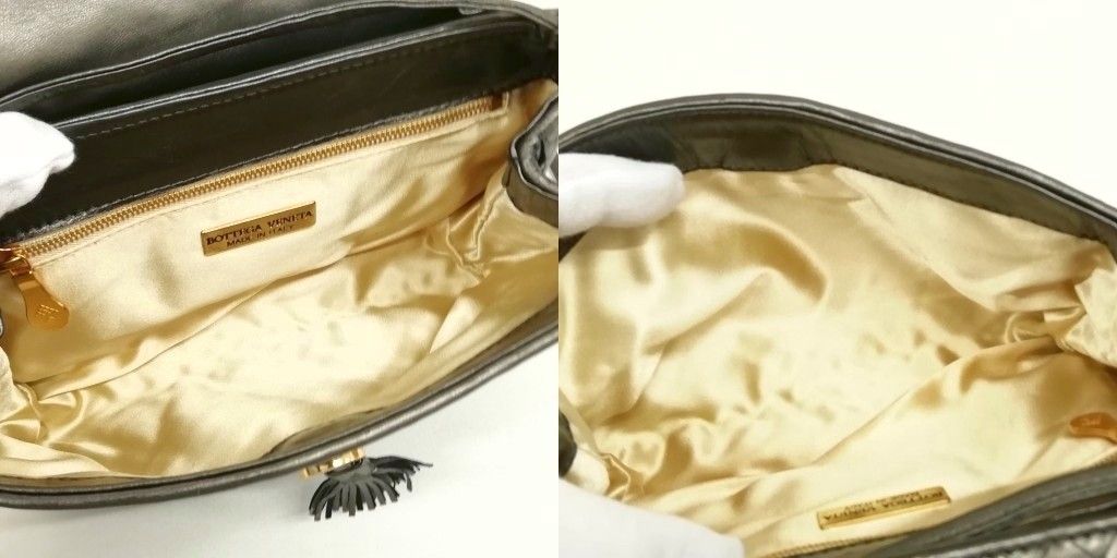 Bottega Veneta Intrecciato Tassel Mini Shoulder Bag Vintage Metallic Gray — view 7
