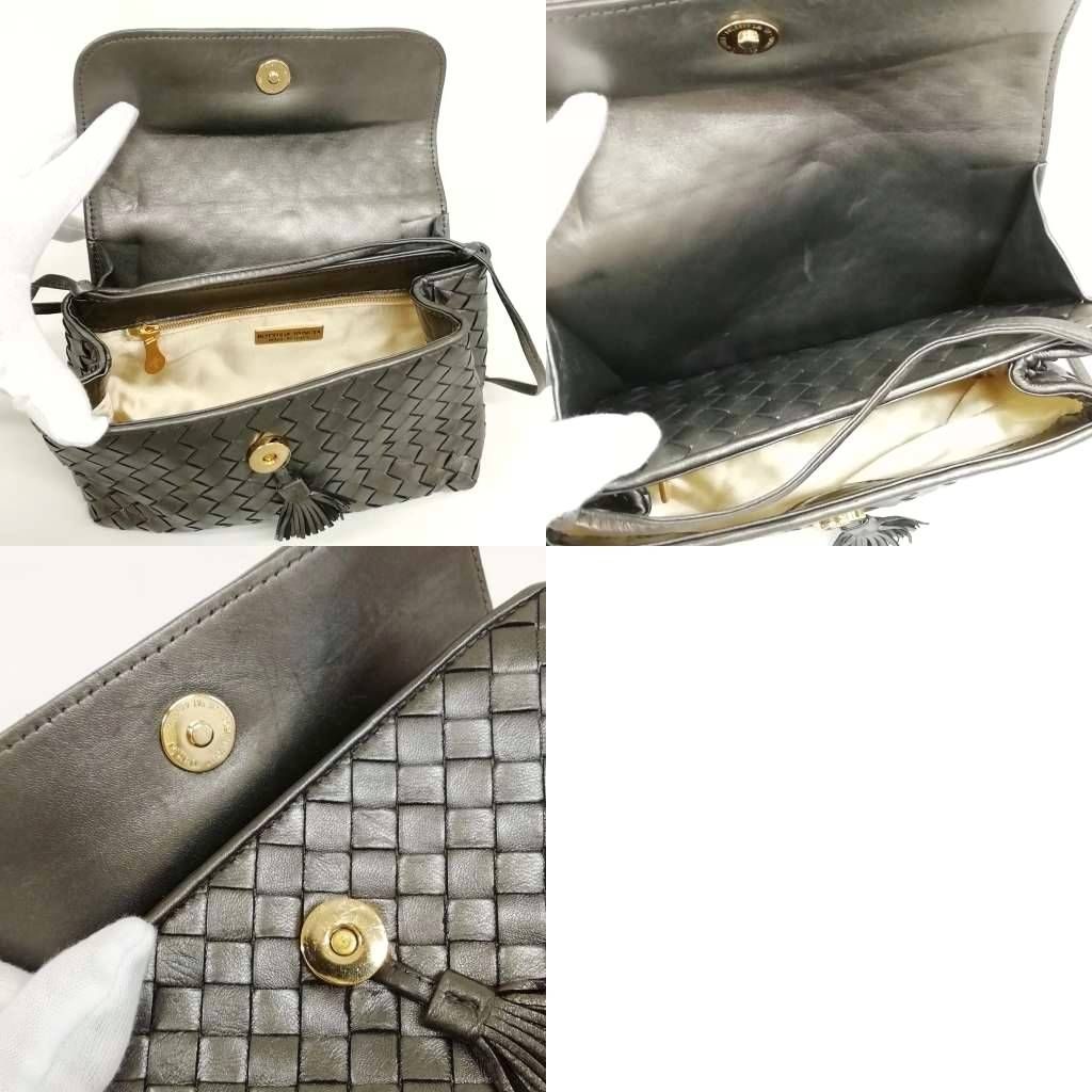 Bottega Veneta Intrecciato Tassel Mini Shoulder Bag Vintage Metallic Gray — view 6