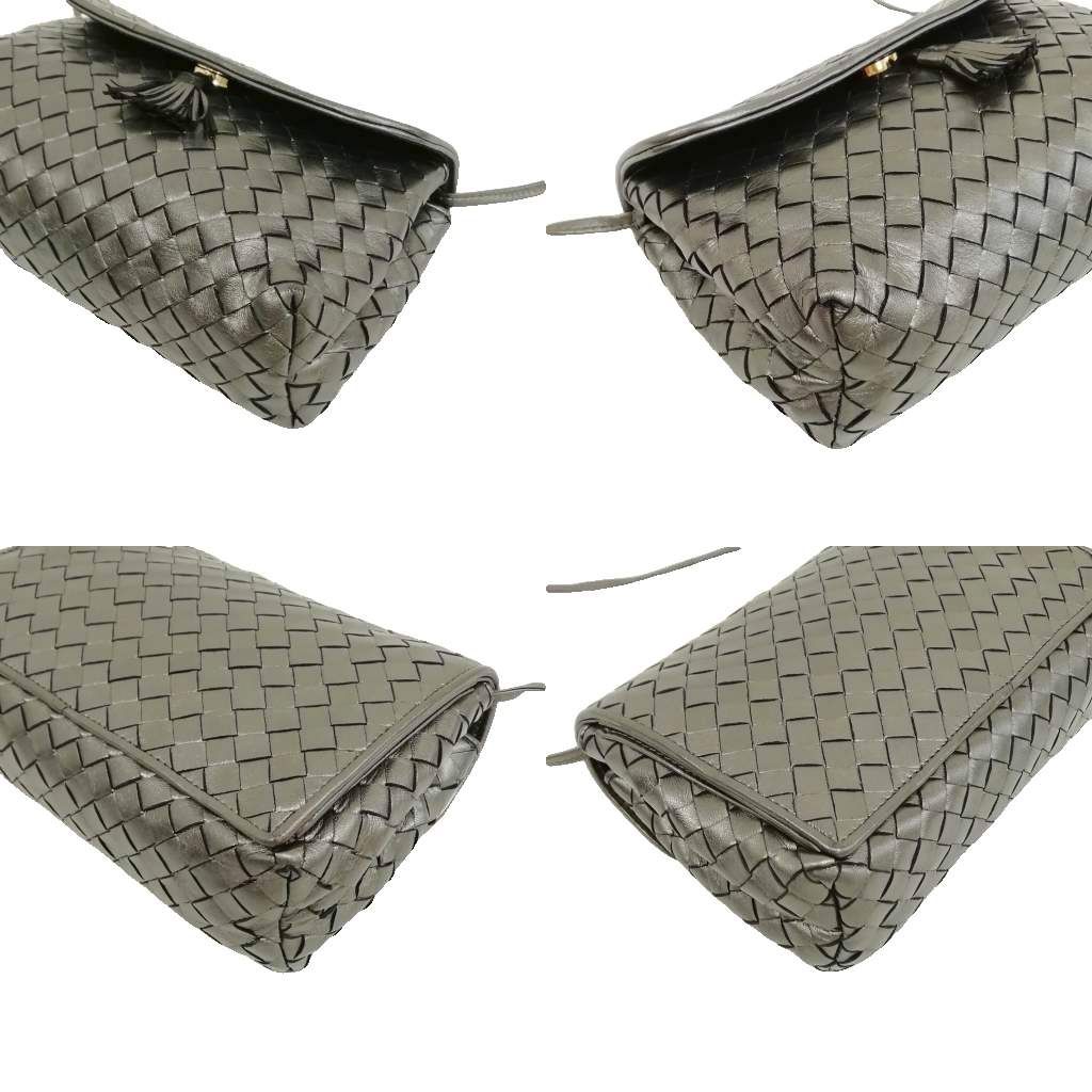 Bottega Veneta Intrecciato Tassel Mini Shoulder Bag Vintage Metallic Gray — view 5