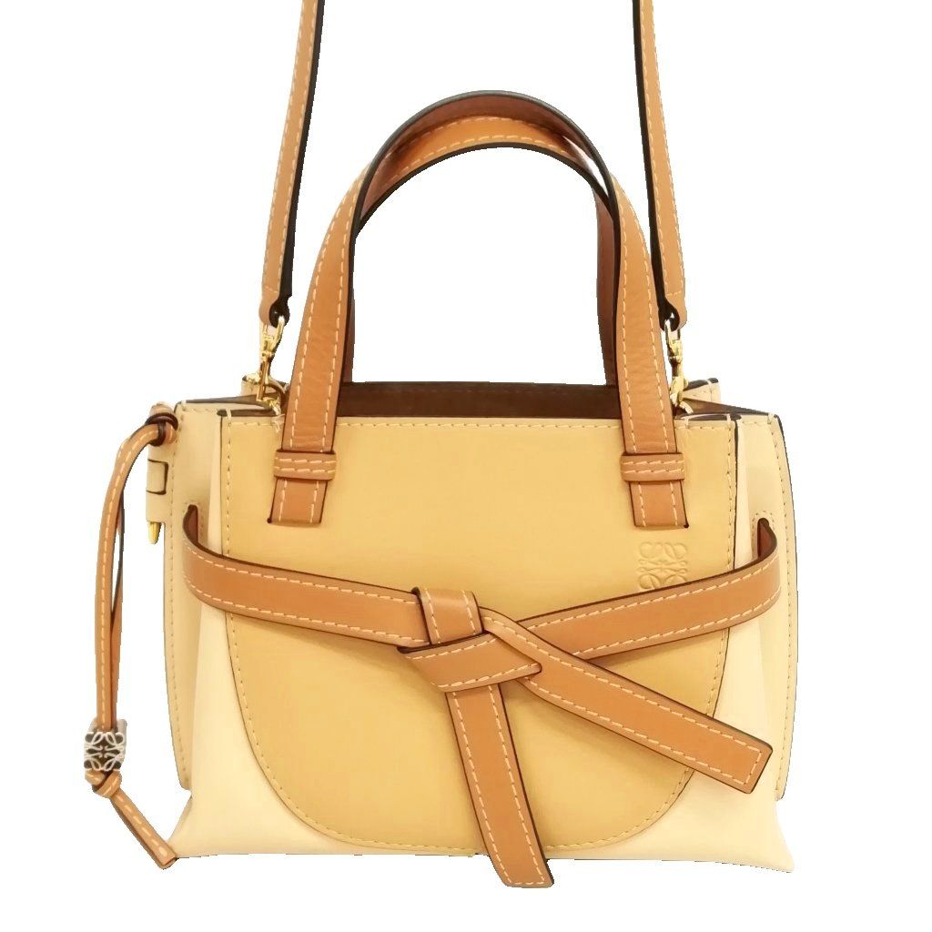 Loewe Gate Top Handle Mini 2-Way Shoulder Bag Beige