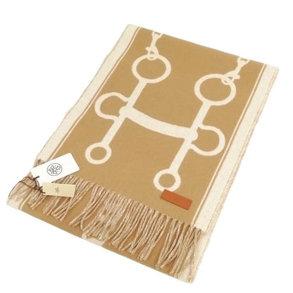 Hermes 03 Casaque Mors Scarf Fringe Shawl Camel Yvoir — view 2