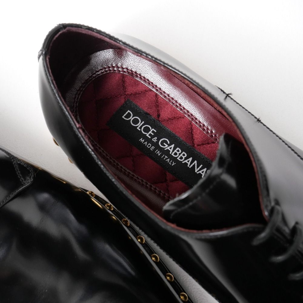 Dolce & Gabbana Dress Shoes 8 Studded Pointed Toe Leather — view 7