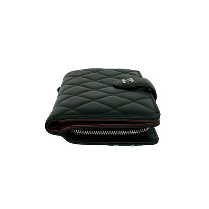 Chanel Card Seal Quilted CC Logo Lambskin Bifold Wallet Black — view 5