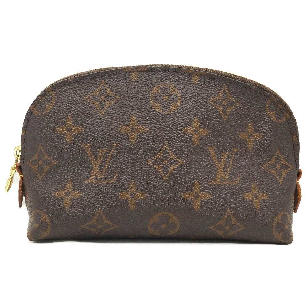 Louis Vuitton Pochette Cosmetic Brown Gold Pouch Case