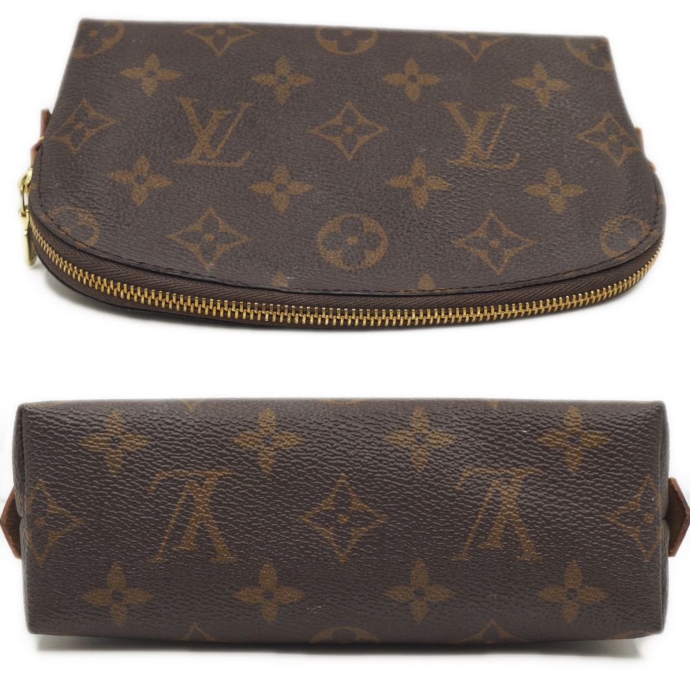 Louis Vuitton Pochette Cosmetic Brown Gold Pouch Case — view 4