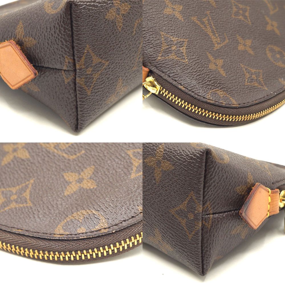 Louis Vuitton Pochette Cosmetic Brown Gold Pouch Case — view 5