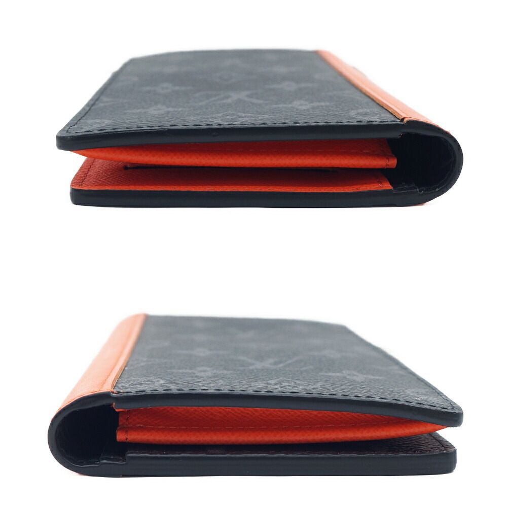 Louis Vuitton Portefeuille Plaza Wallet Monogram Black Gray Orange — view 4