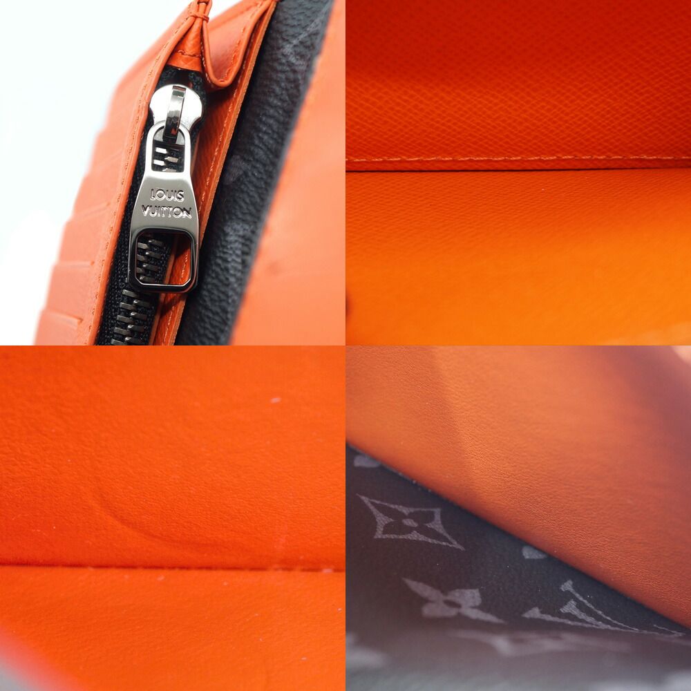 Louis Vuitton Portefeuille Plaza Wallet Monogram Black Gray Orange — view 8