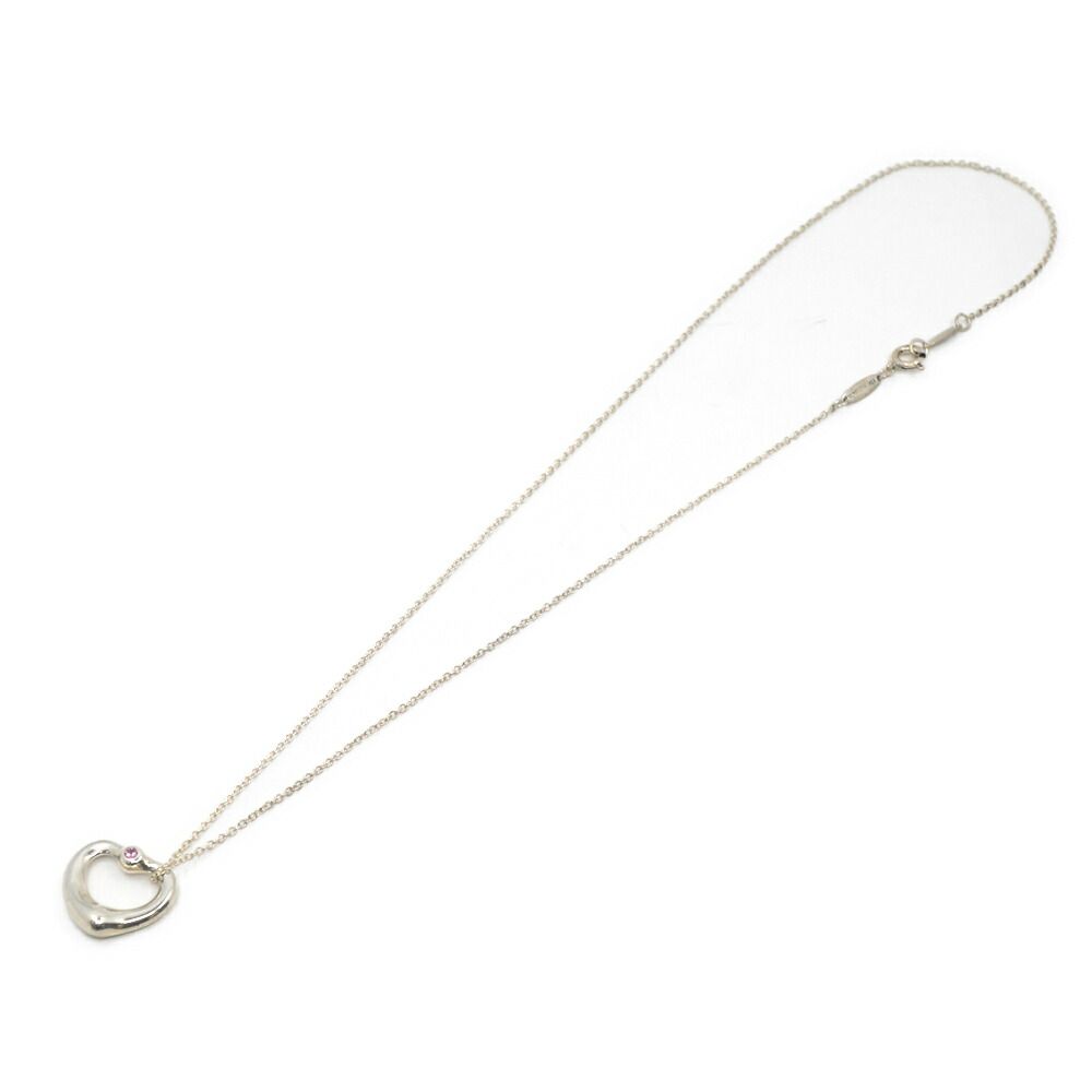 Tiffany & Co Necklace Silver Pink Open Heart 40.5 cm — view 3