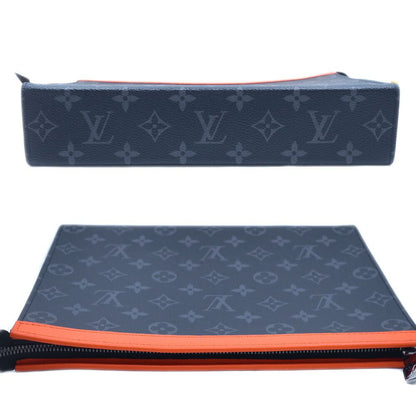 Louis Vuitton Pochette Voyage MM Clutch Black Gray Orange — view 3