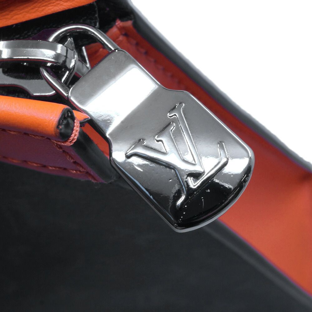 Louis Vuitton Pochette Voyage MM Clutch Black Gray Orange — view 8