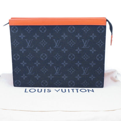 Louis Vuitton Pochette Voyage MM Clutch Black Gray Orange — view 9