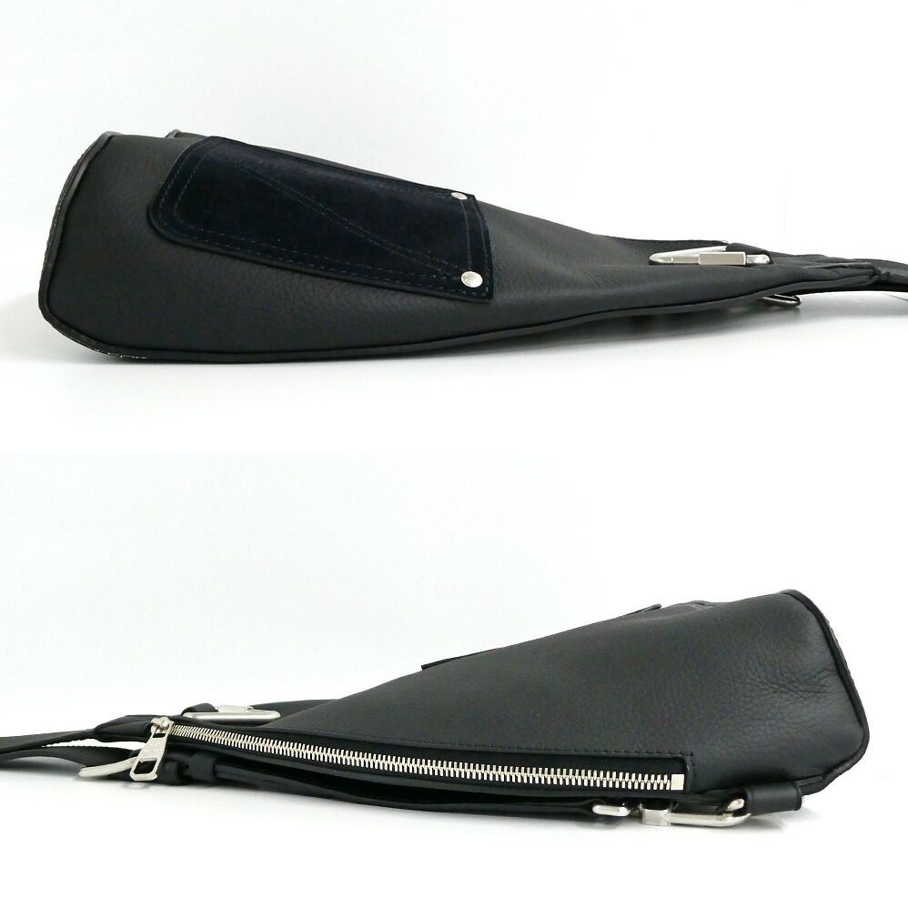 Louis Vuitton Delta Sling Bag Black LV Touch Leather Silver — view 3