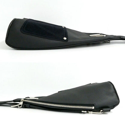 Louis Vuitton Delta Sling Bag Black LV Touch Leather Silver — view 3