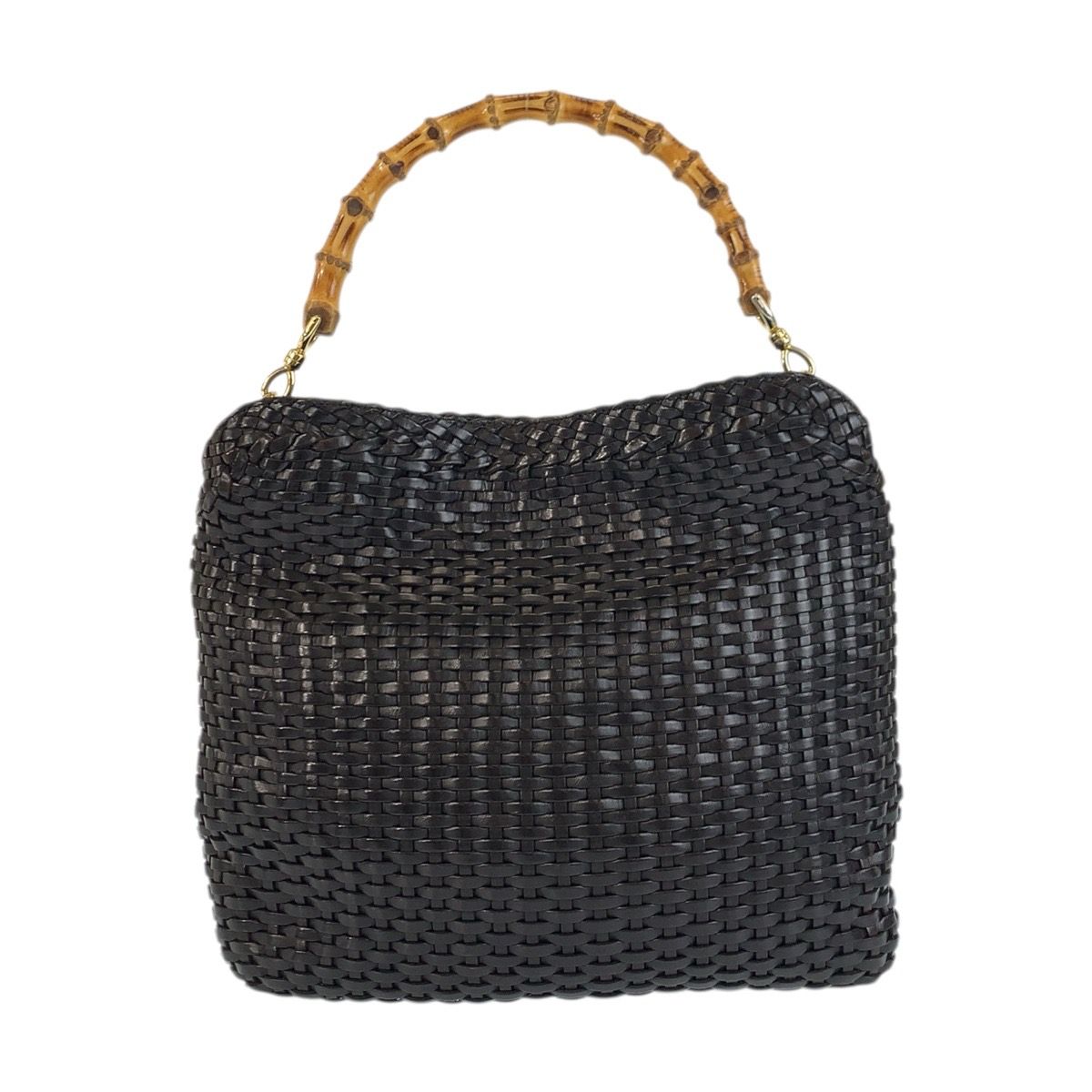 Gucci Bamboo Black Gold Leather 001 2-Way Shoulder Bag — view 2