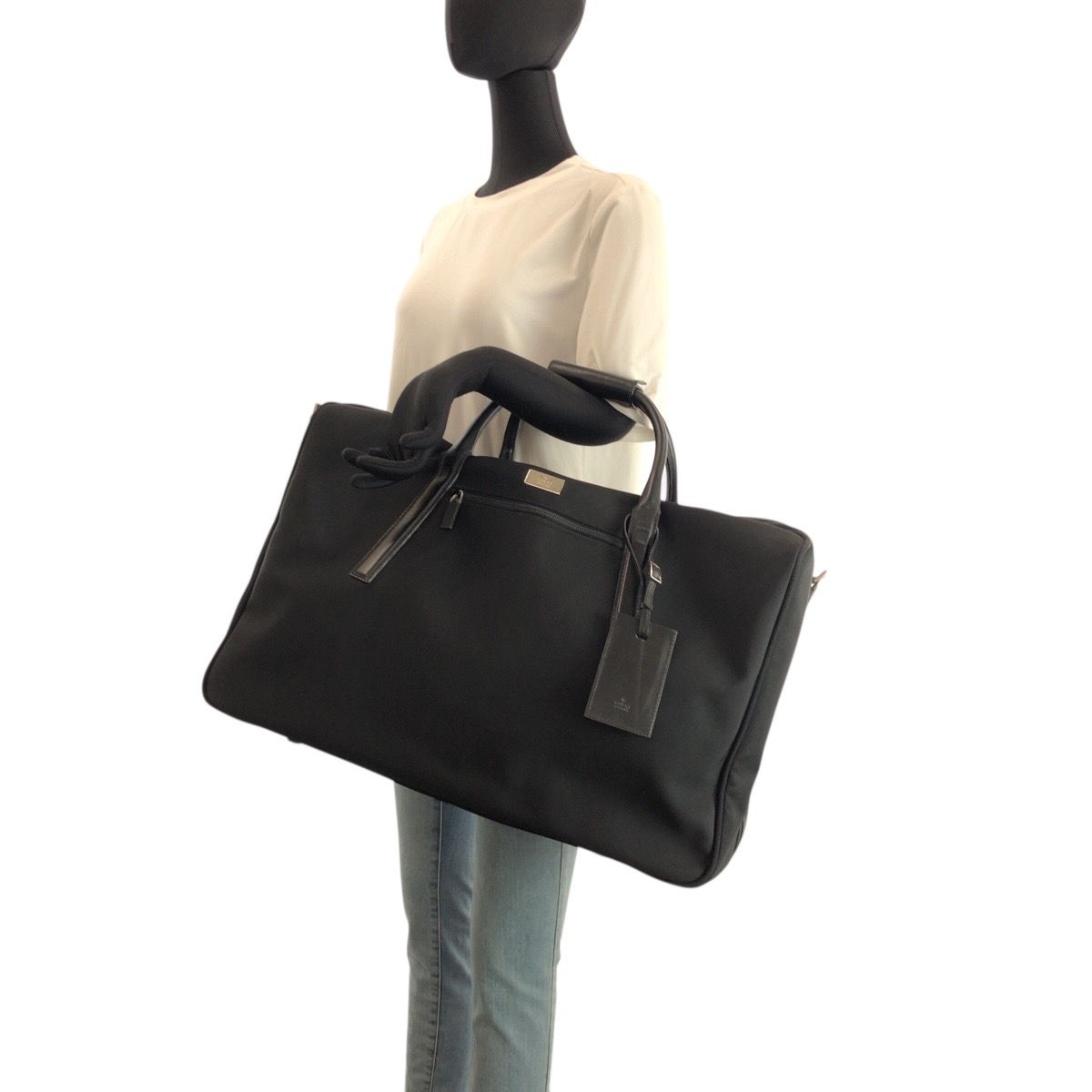 Gucci Black Silver Canvas Leather 012 12 Boston Bag 2-Way — view 6