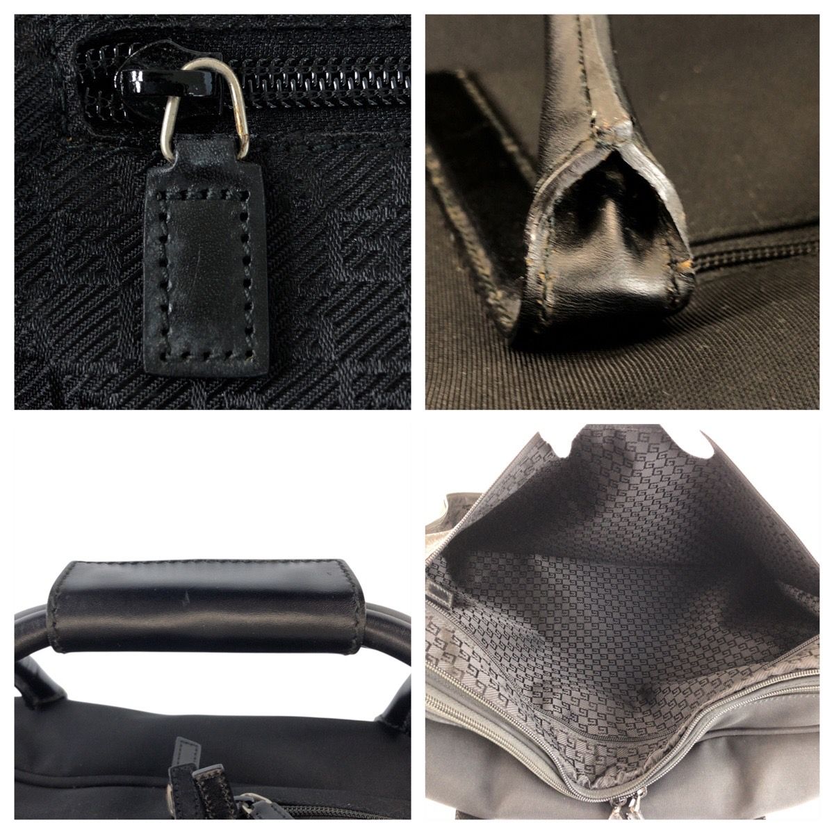 Gucci Black Silver Canvas Leather 012 12 Boston Bag 2-Way — view 5