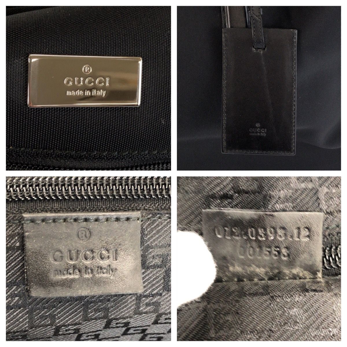 Gucci Black Silver Canvas Leather 012 12 Boston Bag 2-Way — view 4