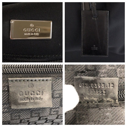 Gucci Black Silver Canvas Leather 012 12 Boston Bag 2-Way — view 4
