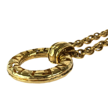 Chanel Vintage Circle Logo CC Gold Plated Necklace — view 3