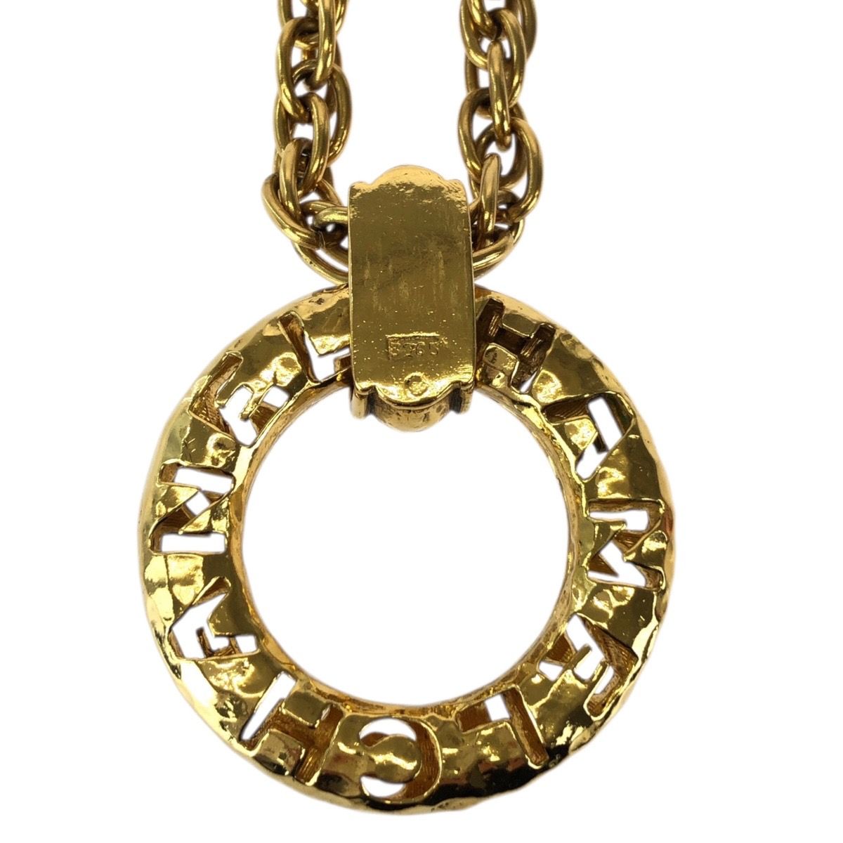 Chanel Vintage Circle Logo CC Gold Plated Necklace — view 4