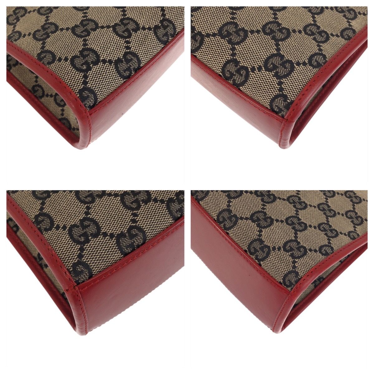 Gucci Jackie Beige Red Gold GG Canvas 002 Shoulder Bag — view 3