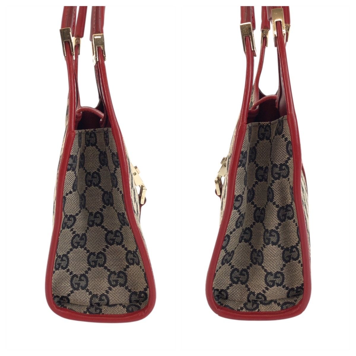 Gucci Jackie Beige Red Gold GG Canvas 002 Shoulder Bag — view 7