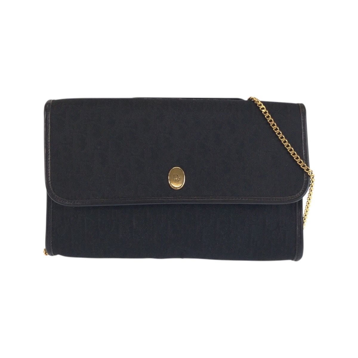 Dior Vintage Trotter Black Chain Shoulder Bag Pochette
