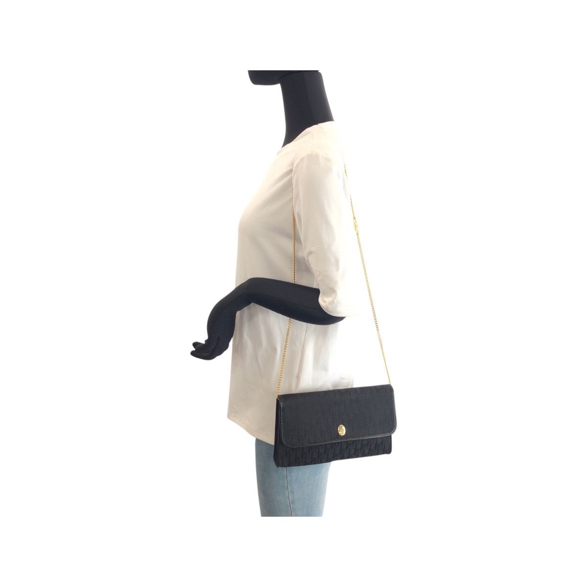 Dior Vintage Trotter Black Chain Shoulder Bag Pochette — view 7