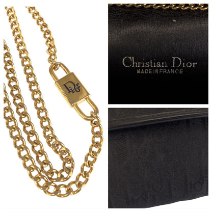 Dior Vintage Trotter Black Chain Shoulder Bag Pochette — view 5