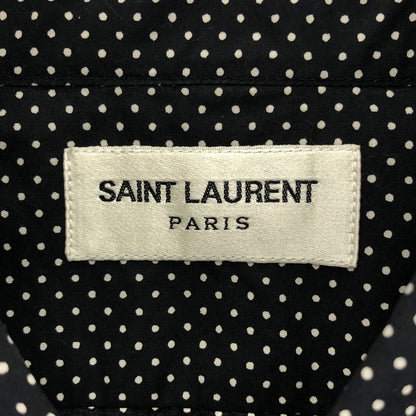Saint Laurent Paris Cotton Dot Shirt Black White 37 — view 3