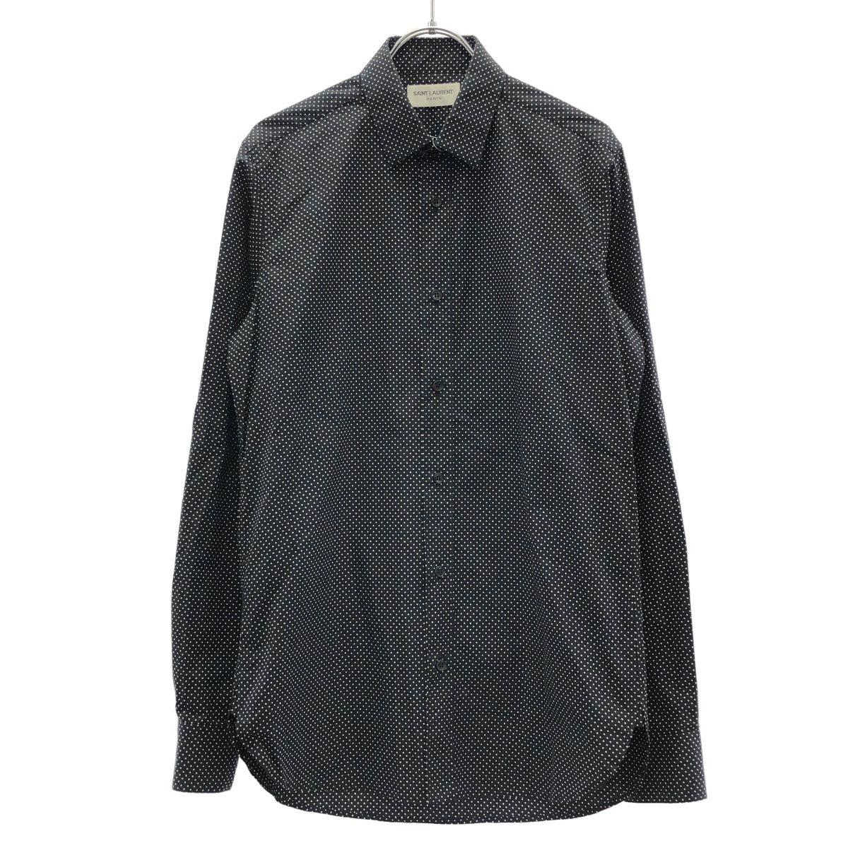 Saint Laurent Paris Cotton Dot Shirt Black White 37