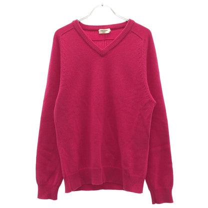 Saint Laurent Paris Neck Cashmere Knit Sweater Pink XS