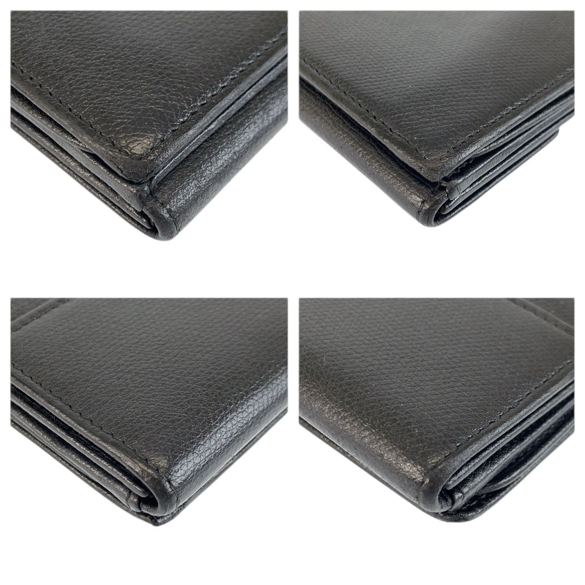 Chanel Coco Button Black Gold Leather Wallet — view 8