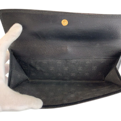 Chanel Coco Button Black Gold Leather Wallet — view 5